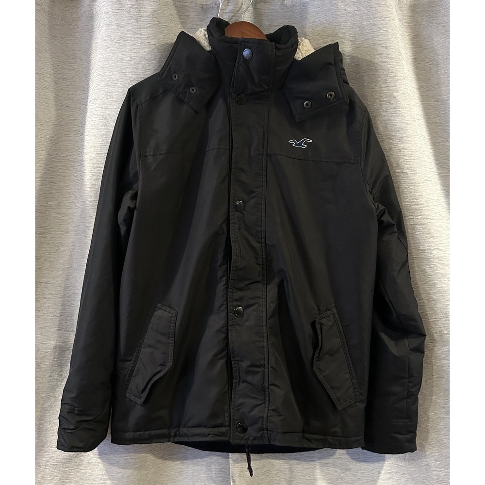 Hollister‎ All Weather Fleece Lined Puffer Coat Size Medium Read